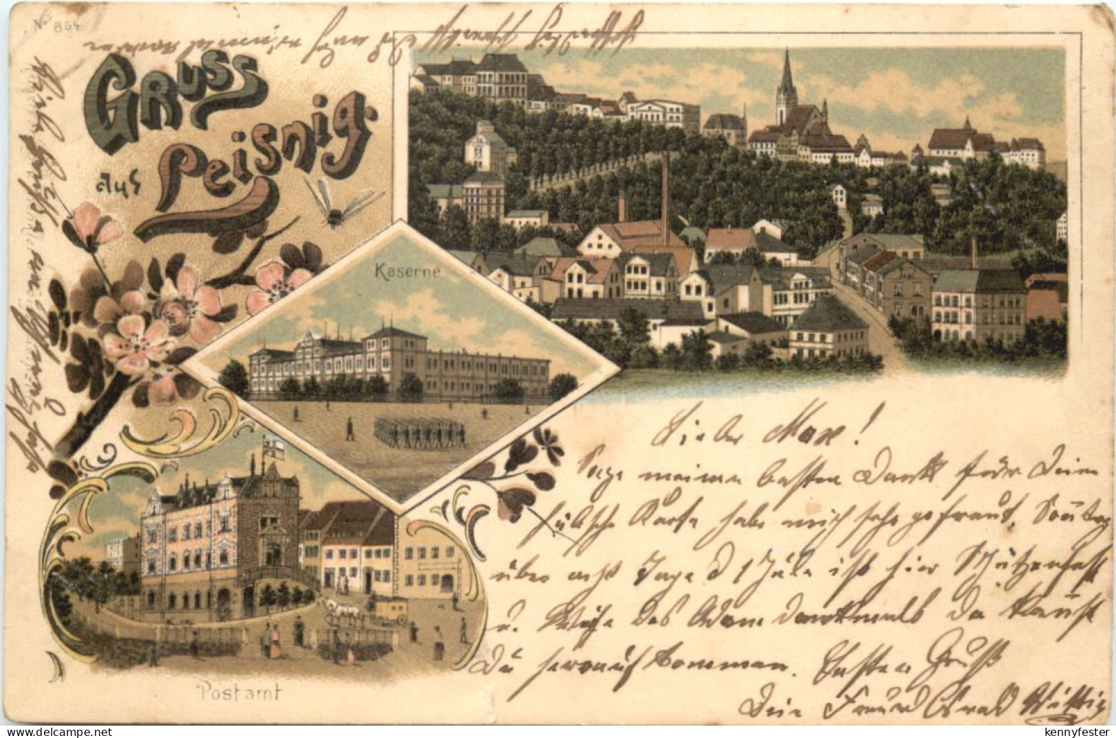 Gruss aus Leisnig - Litho