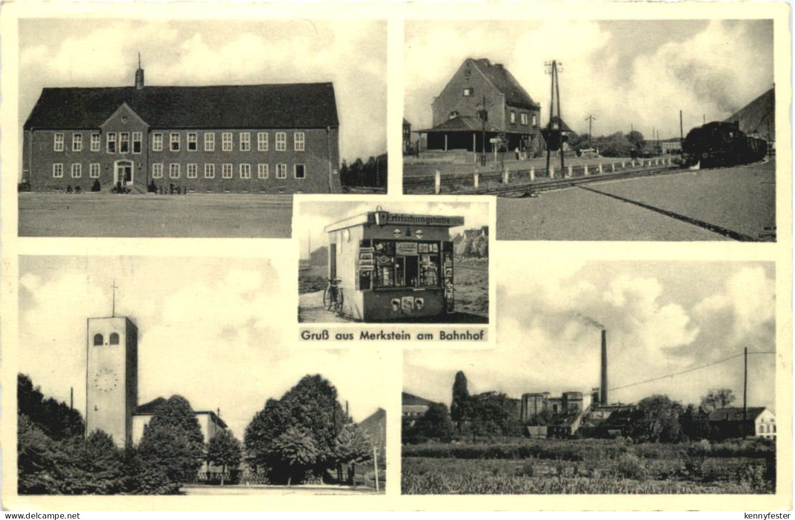 Gruss aus Merkstein am Bahnhof - Herzogenrath
