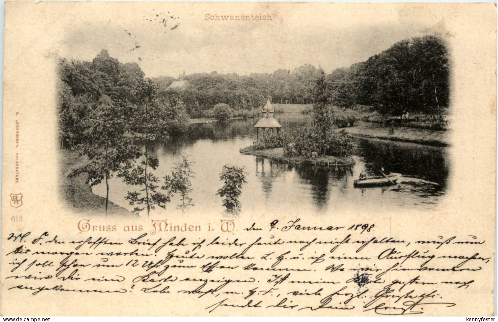 Gruss aus Minden - Schwanenteich