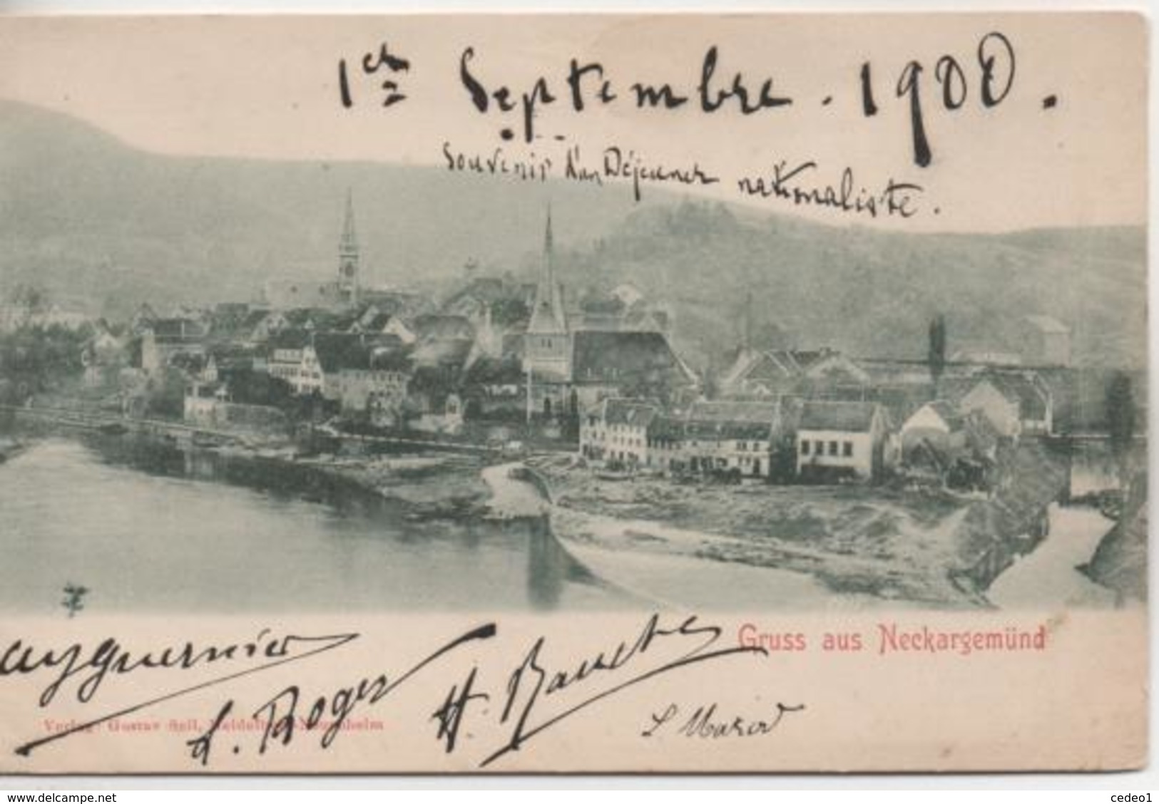 GRUSS AUS NECKARGEMUND  EN 1900
