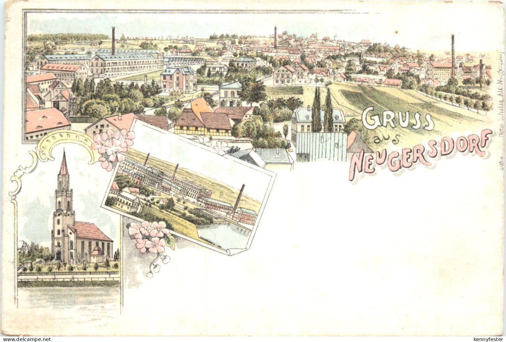 Gruss aus Neugersdorf - Litho