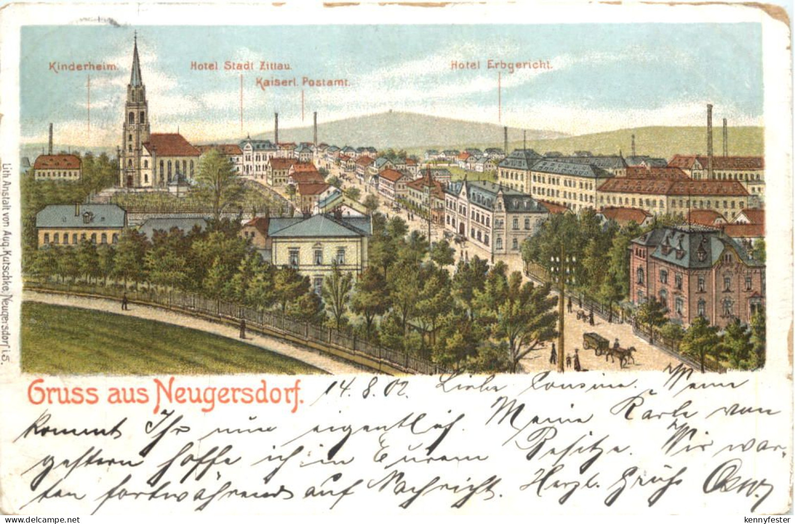 Gruss aus Neugersdorf - Litho