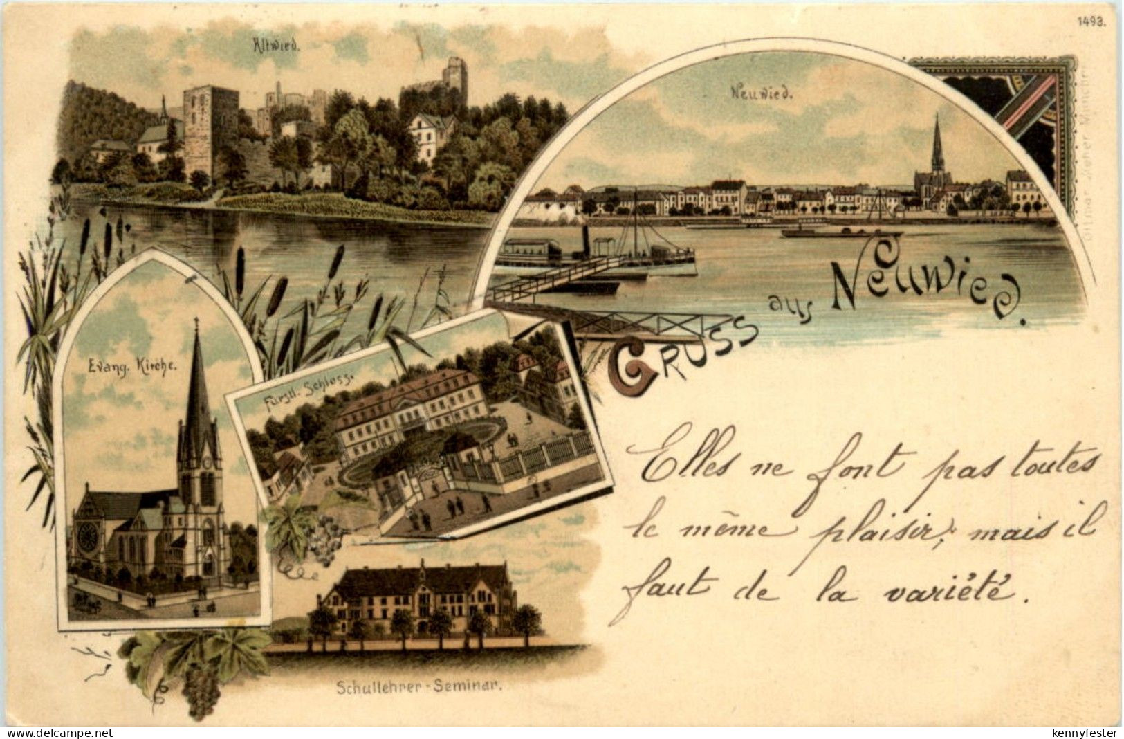 Gruss aus Neuwied - Litho - Bahnpost