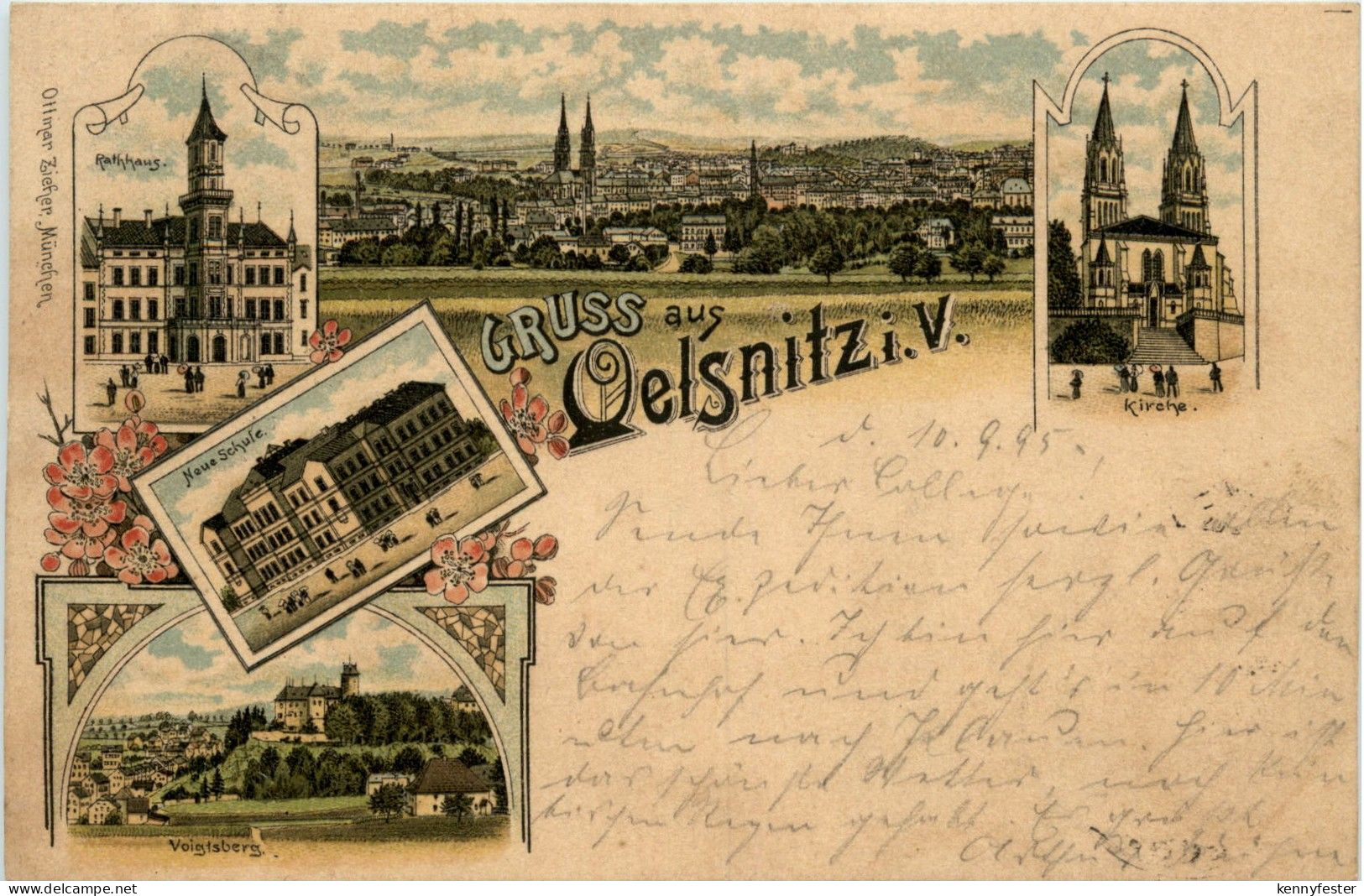 Gruss aus Oelsnitz - Litho
