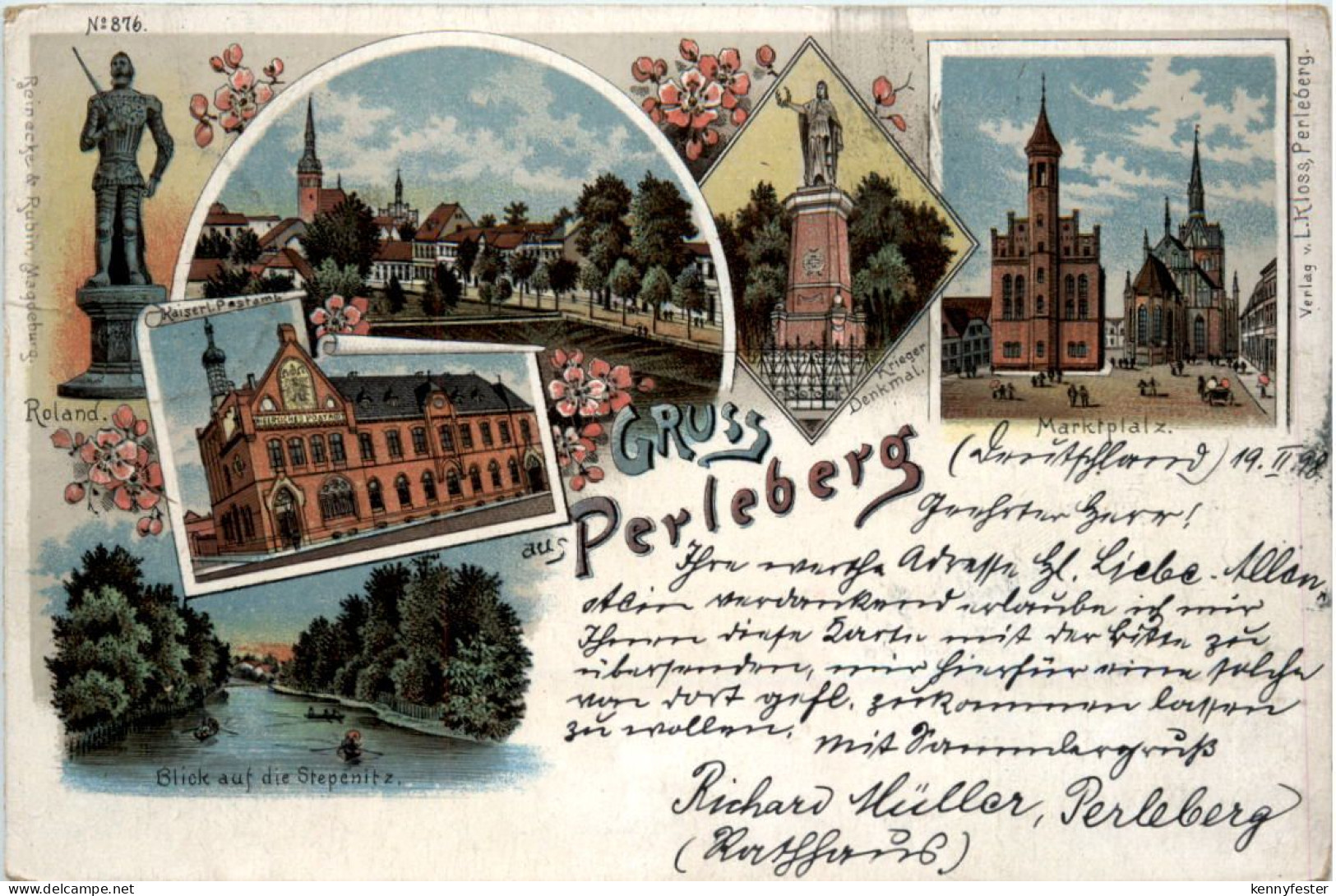 Gruss aus Perleberg - Litho