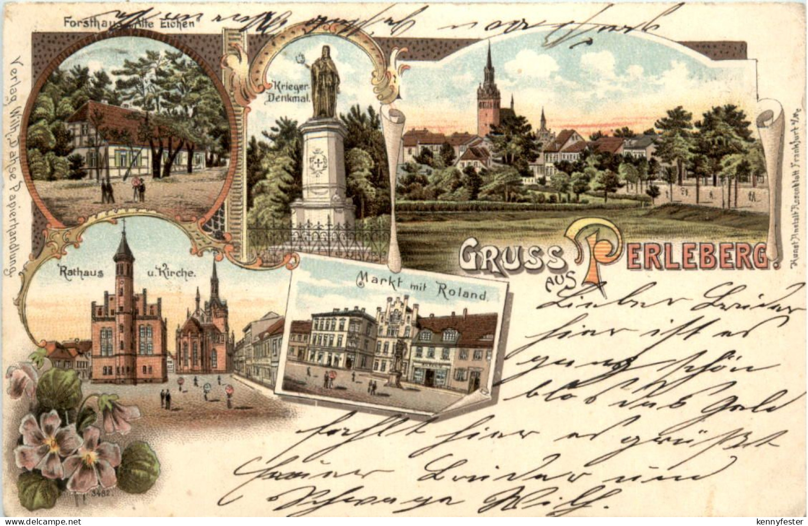 Gruss aus Perleberg - Litho