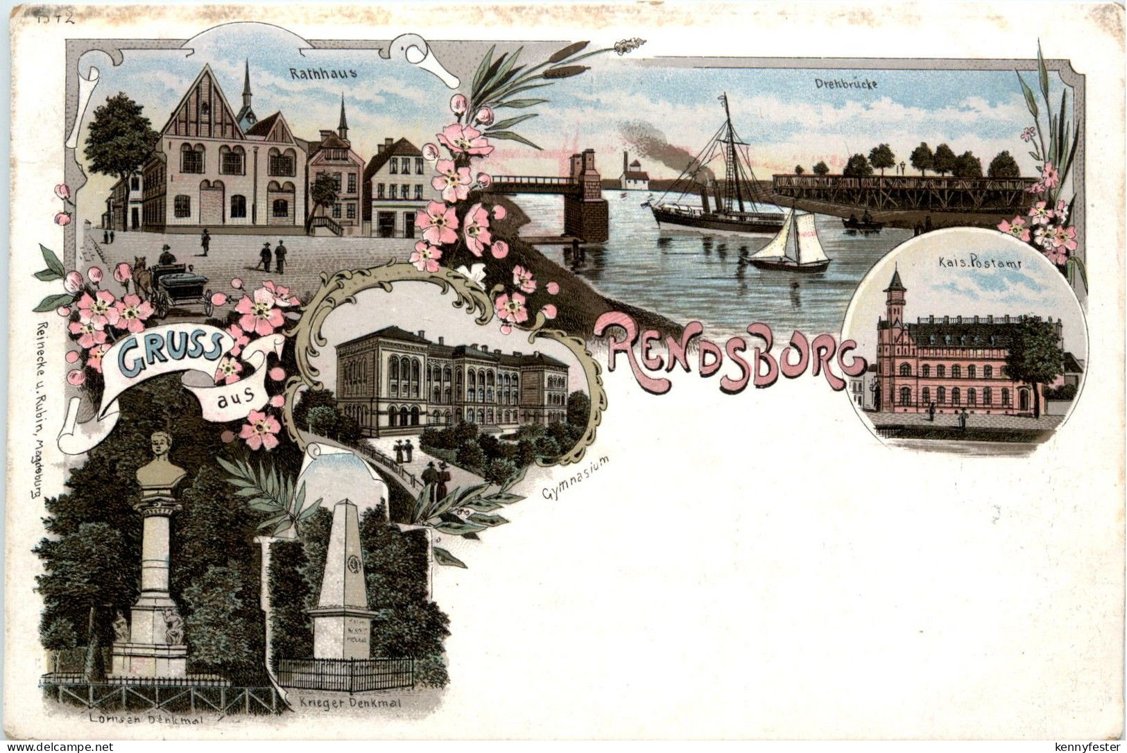 Gruss aus Rendsburg - Litho