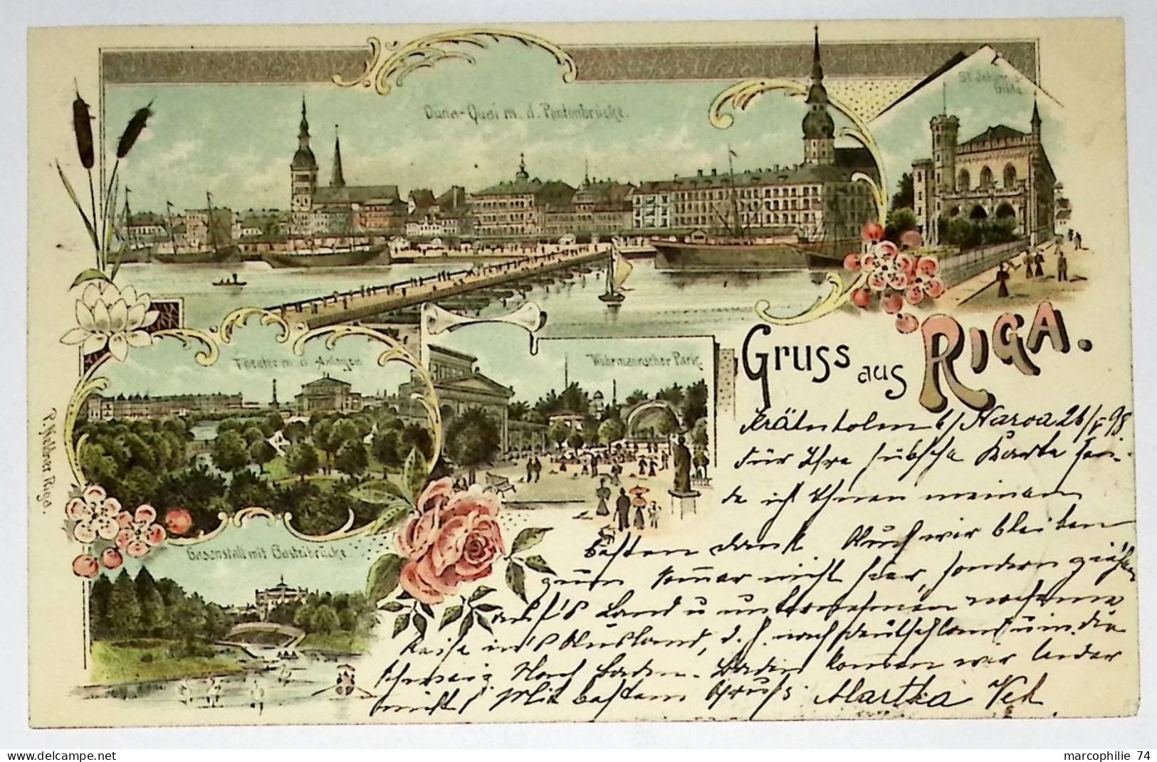 GRUSS AUS RIGA LETTONIE LETTONIA 1898