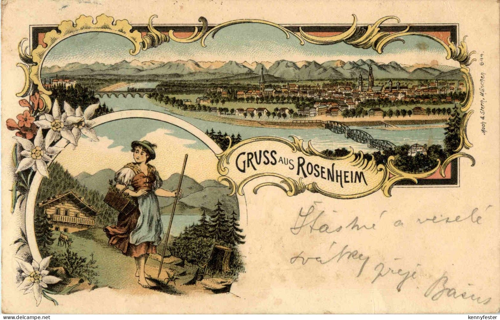 Gruss aus Rosenheim - Litho