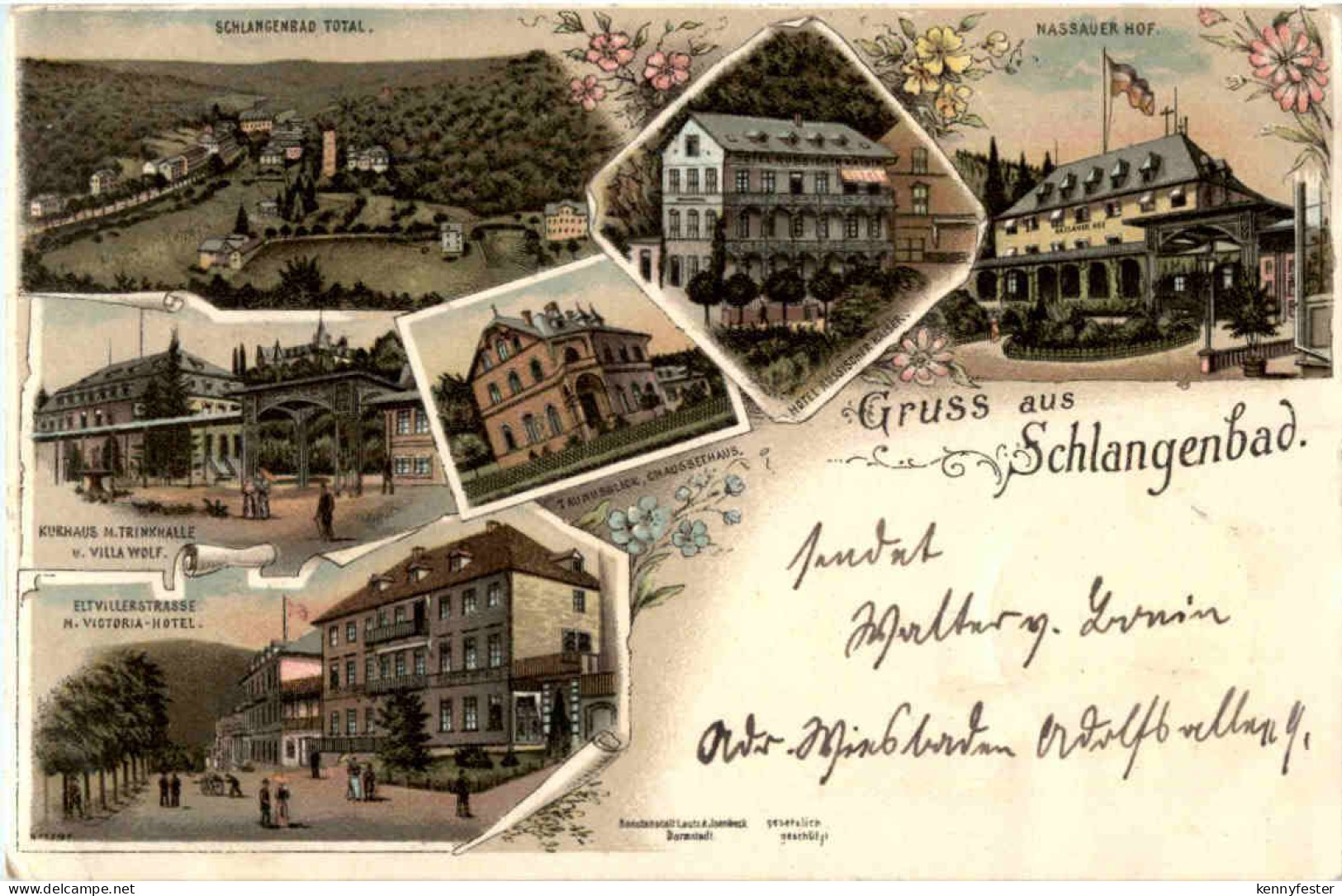 Gruss aus Schlangenbad - Litho