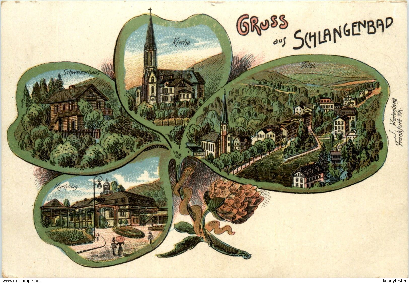 Gruss aus Schlangenbad - Litho