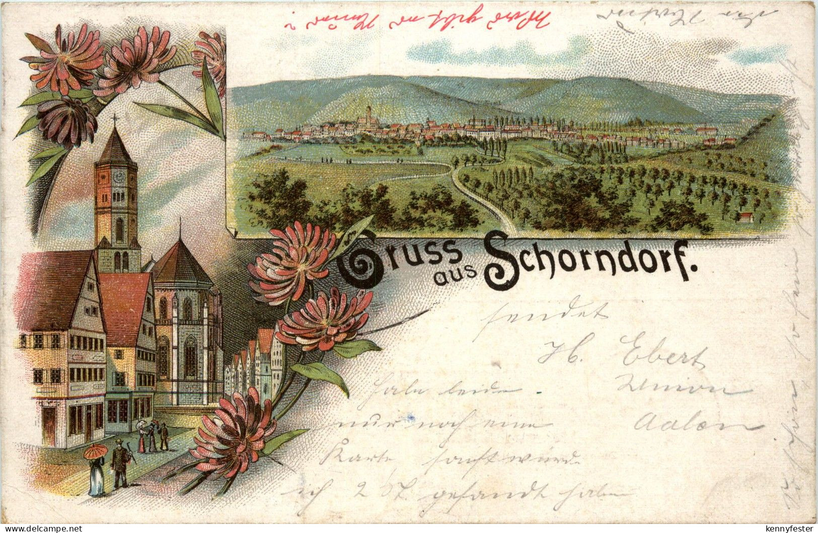 Gruss aus Schorndorf - Litho