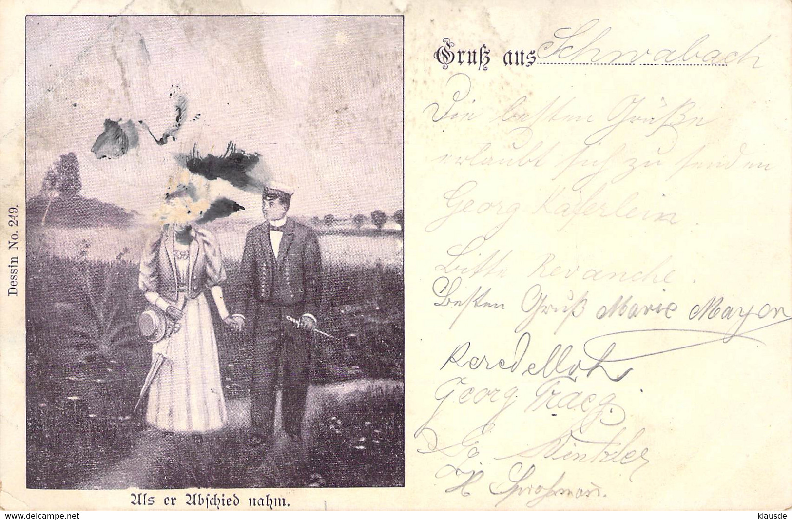 Gruß aus Schwabach Anlasskarte 1899