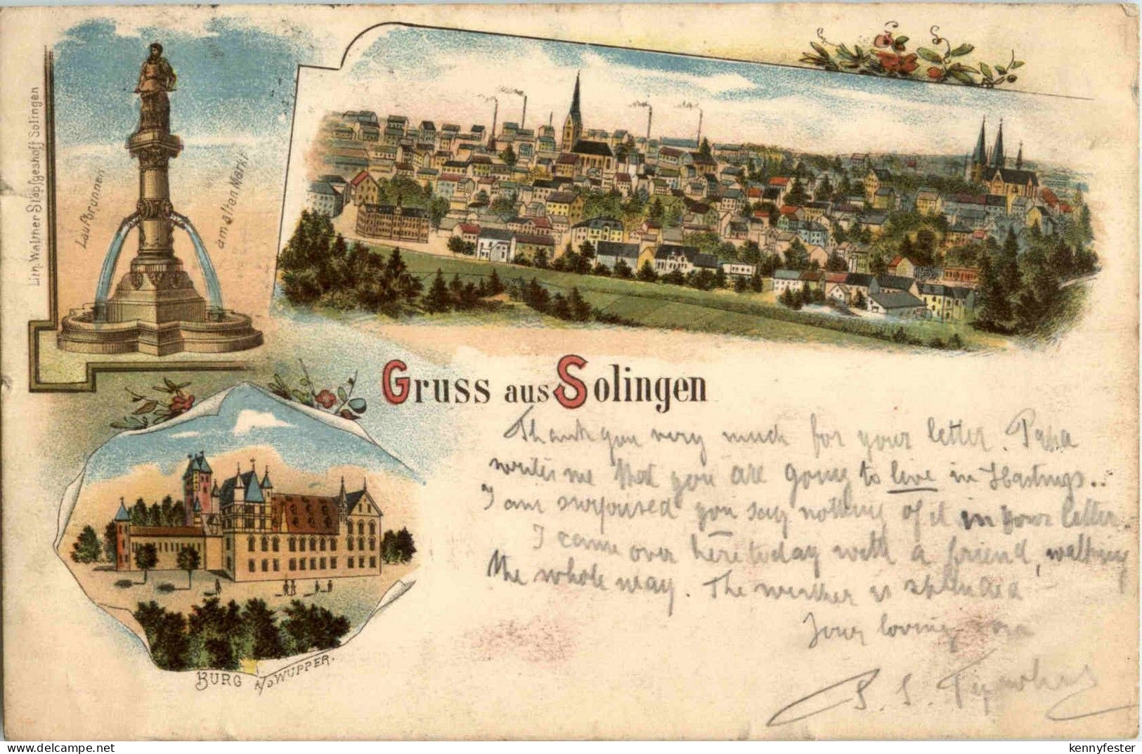 Gruss aus Solingen - Litho