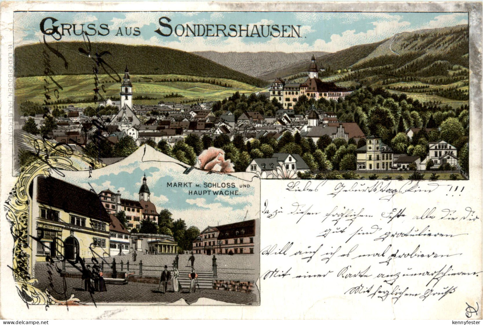 Gruss aus Sondershausen - Litho