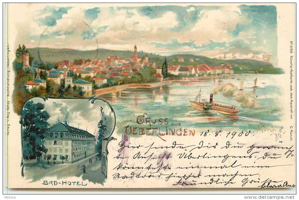 GRUSS AUS UEBERLINGEN  - carte illustrée.