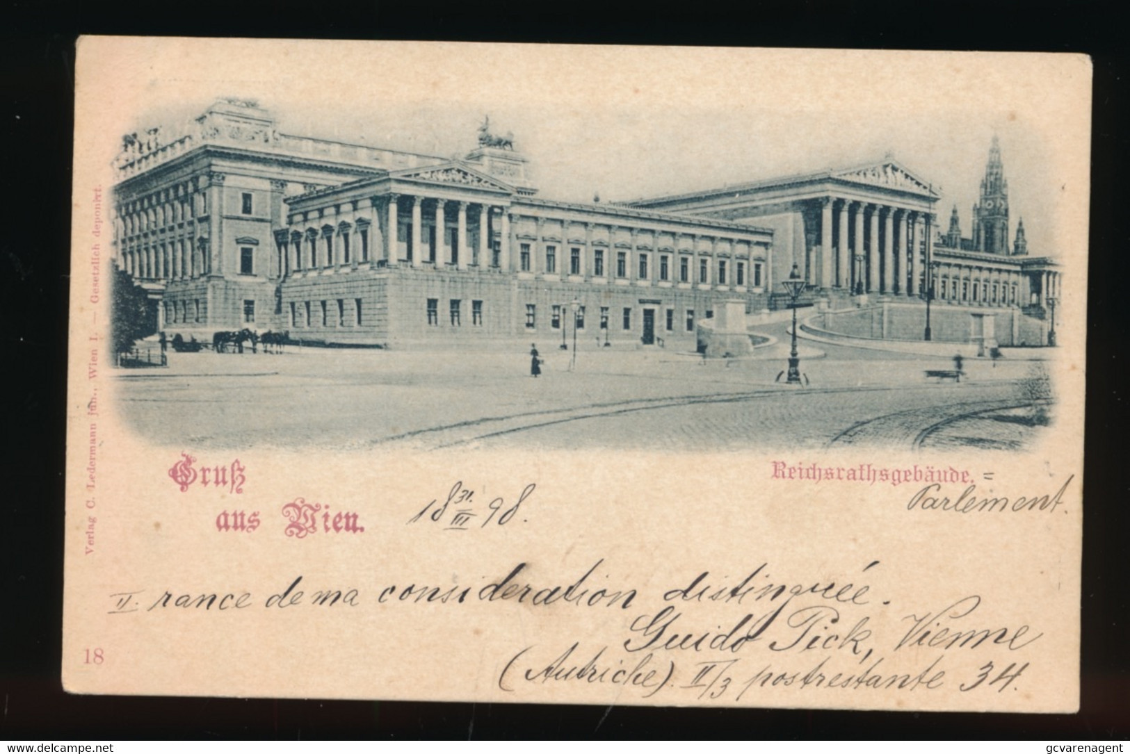 GRUSS AUS WIEN  REICHRATSGEBAUDE     3 SCANS