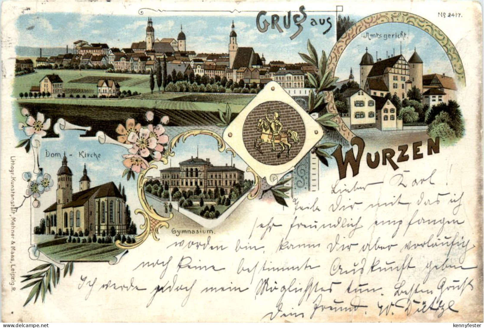 Gruss aus Wurzen - Litho