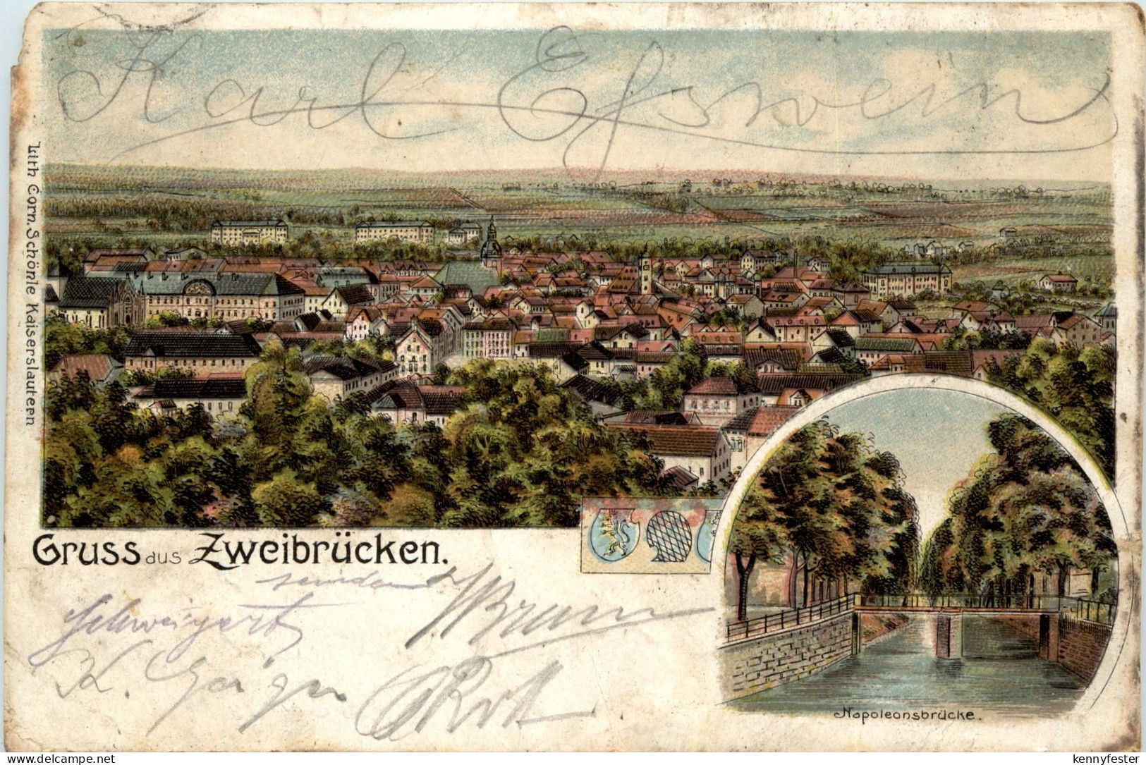 Gruss aus Zweibrücken - Litho