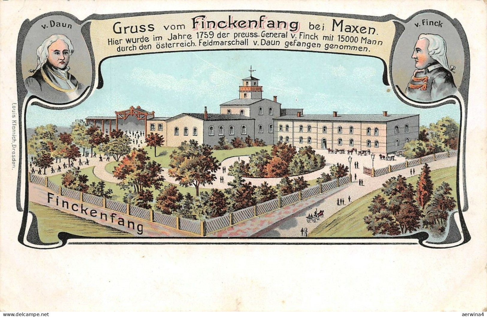 Gruss vom Finckenfang bei Maxen Postkarte 1907