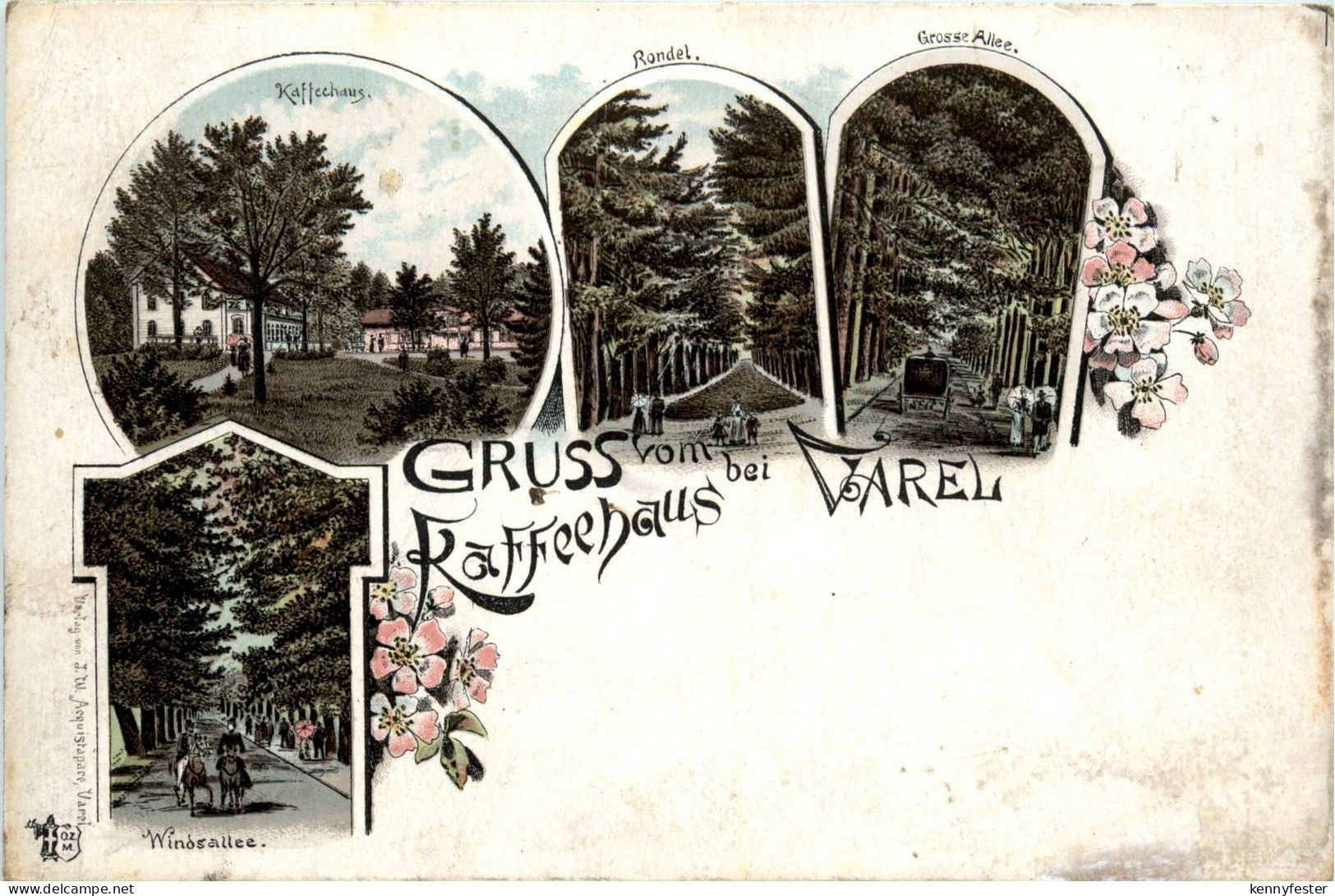 Gruss vom Kaffeehaus bei Varel - Litho