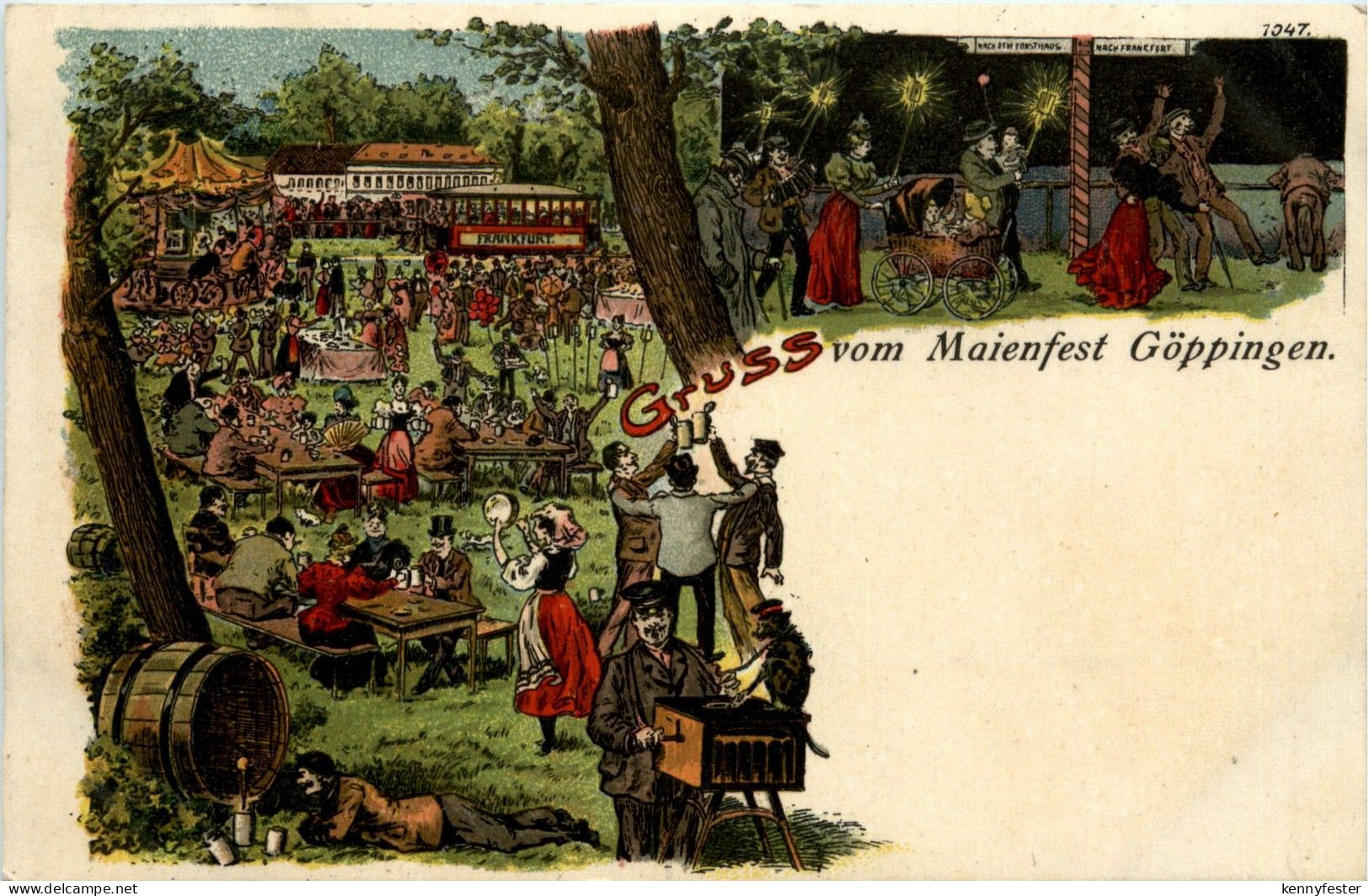 Gruss vom Maienfest Göppingen - Litho