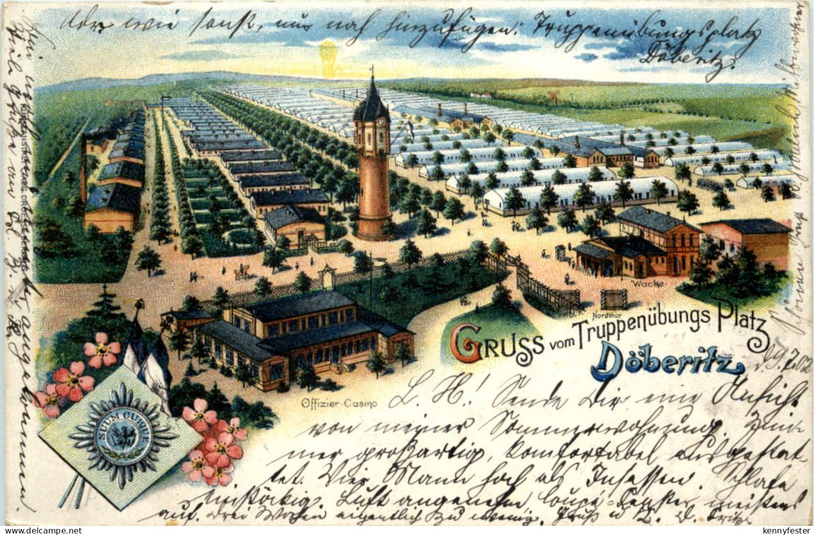 Gruss vom Truppenübungs Platz Döberitz - Litho