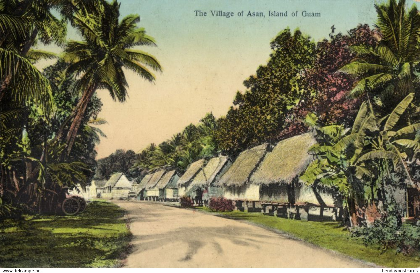 Guam, Village of Asan, Native Houses (1910s) Micronesia Postcard