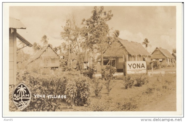 Guam, Yona Village Scene, c1940s Vintage Real Photo Postcard