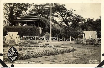 Guam, Hagåtña, Park Agana, Cannon (1950s) Micronesia RPPC Postcard