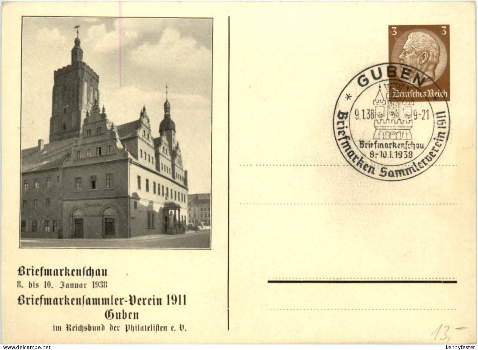 Guben - Briefmarkenschau 1938 - Ganzsache