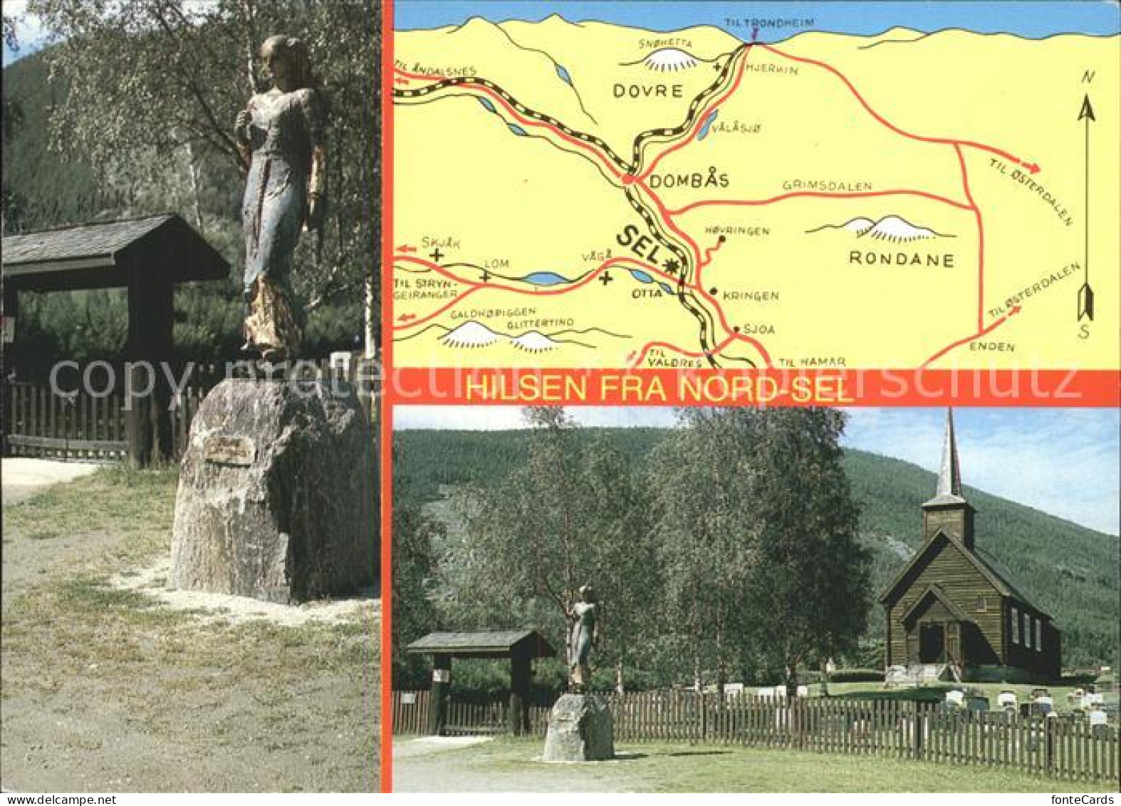 Gudbrandsdalen Kristin Lavransdatter statuen Nord-Sel kirke