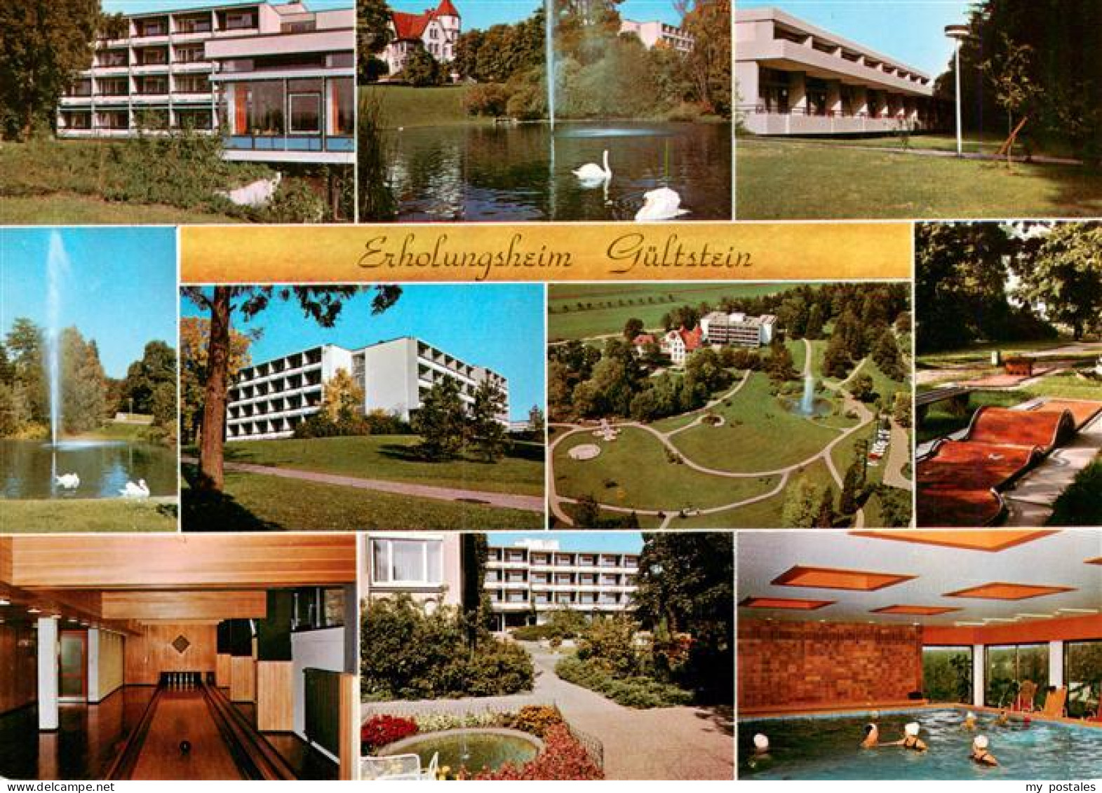 Gueltstein Herrenberg Boeblingen BW Erholungsheim-Gueltstein Kurpark Teich Schwa
