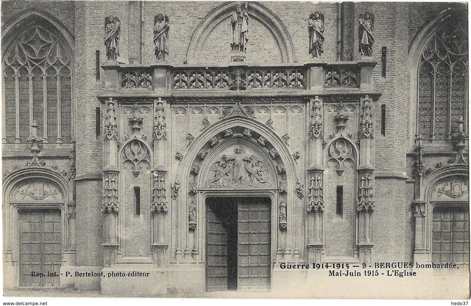 Guerre (1914-15) - Bergues bombardée (Mai-Juin 1915) - L'Eglise