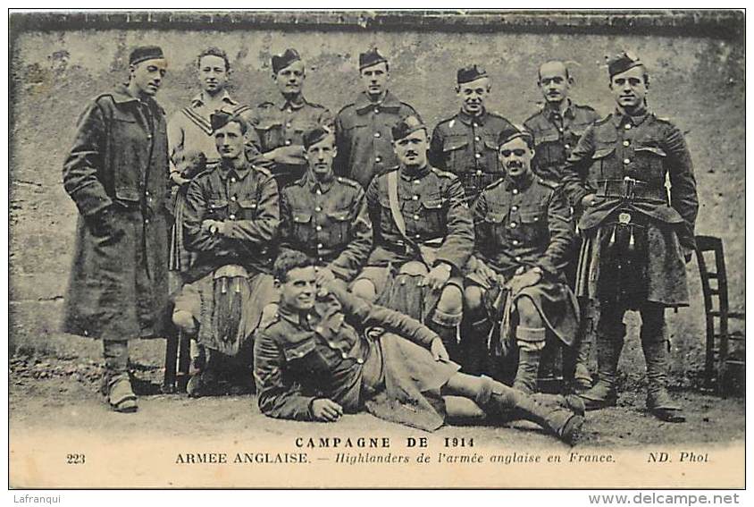 guerre 1914-18 -ref L278- armee anglaise -british army - higlanders -carte bon etat -postcard in good conditiion -