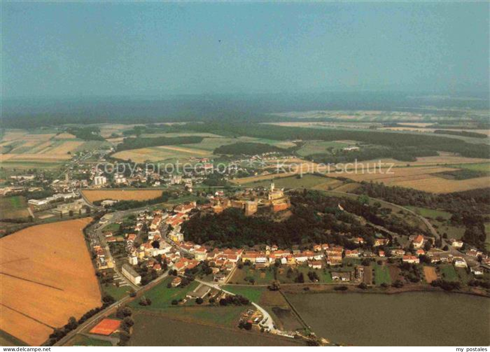 Guessing Burgenland AT Fliegeraufnahme Burg-Guessing Franziskanerkloster Stadtan