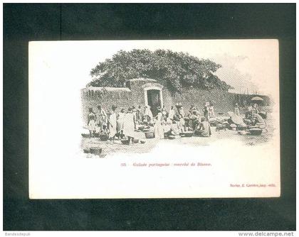Guinée Portugaise - Bissau - Le marché ( animée dos simple Rodez E. Carrere Imp.-édit.)