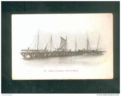 Guinée Portugaise - Warf de Bissau   ( animée  Rodez E. Carrere Imp.-édit.)