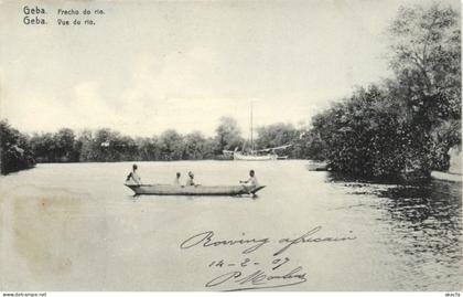 PC AFRICA GUINEA-BISSAU GEBA VUE DU RIO VINTAGE POSTCARD (b64327)
