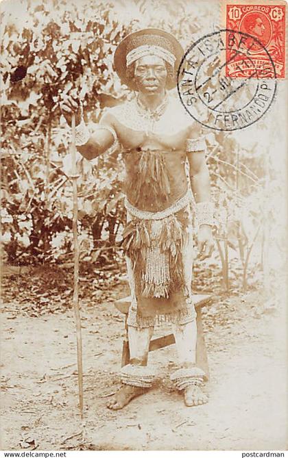 Spanish Guinea - FERNANDO POO ISLAND - A Bubu native chief - REAL PHOTO Year 1911