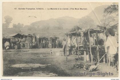 Kindia / Guinée Francaise: Le Marché Au Viande (Vintage PC 1907)