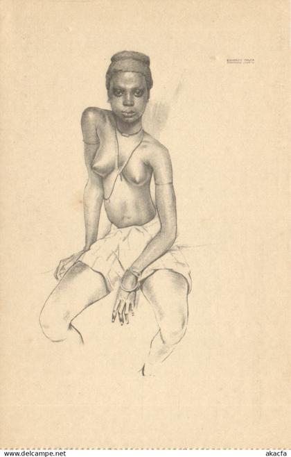 PC AFRICA GUINEA PORTUGUESE GUINEA IGNEZ DANSEUSE BIJAGOZ VINTAGE PC (b63977)