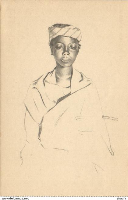 PC AFRICA GUINEA PORTUGUESE GUINEA ROSINHA LADY TYPE VINTAGE PC (b63978)