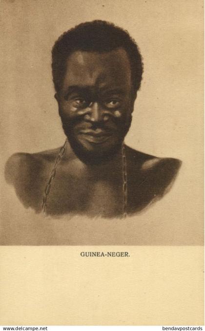 french guinea, Native Man with Chain or Necklace (1910s) Postcard
