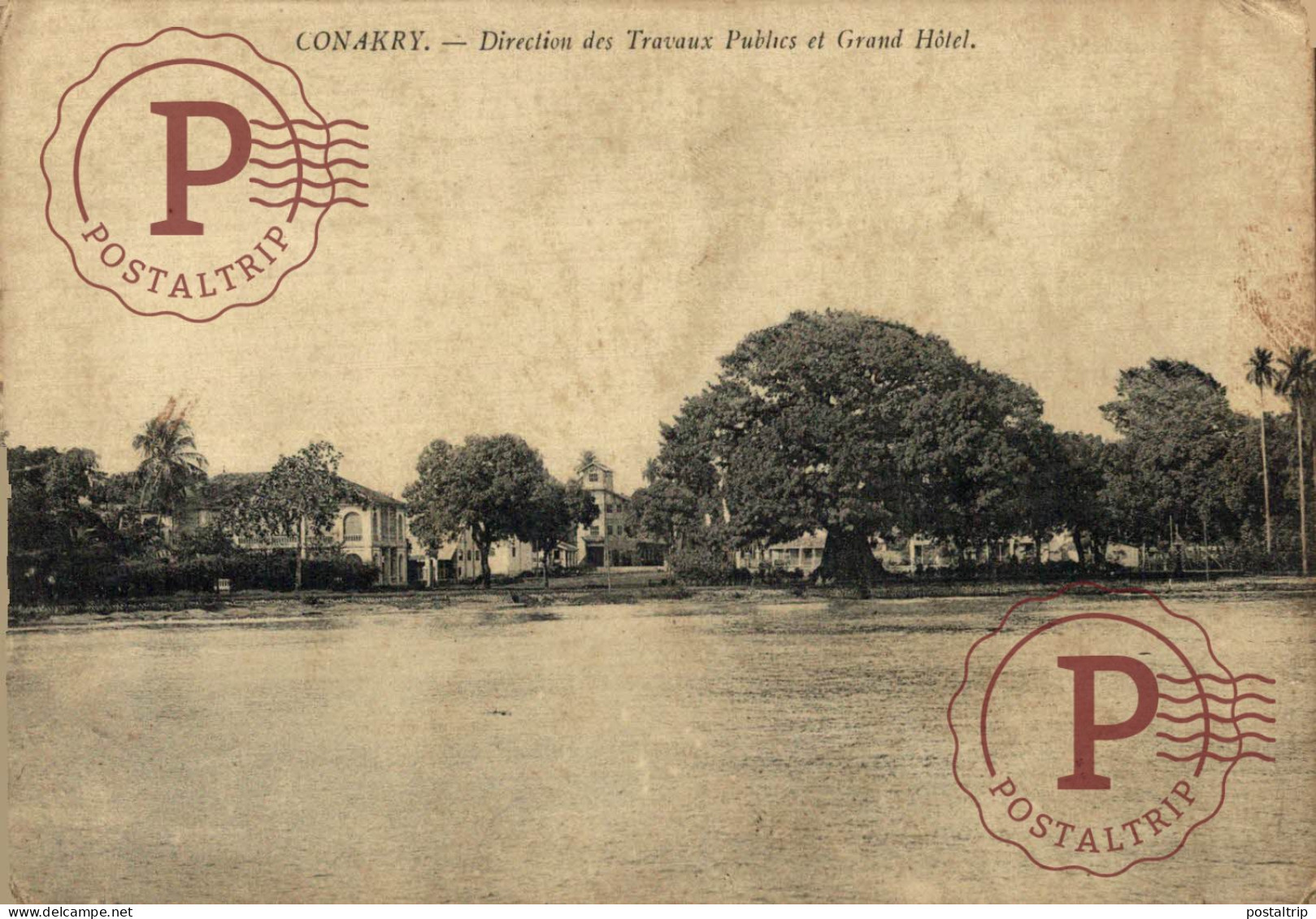 GUINEA. GUINEE FRANÇAISE. CONAKRY. DIRECTION DES TRAVAUX PUBLICS ET GRAND HOTEL.