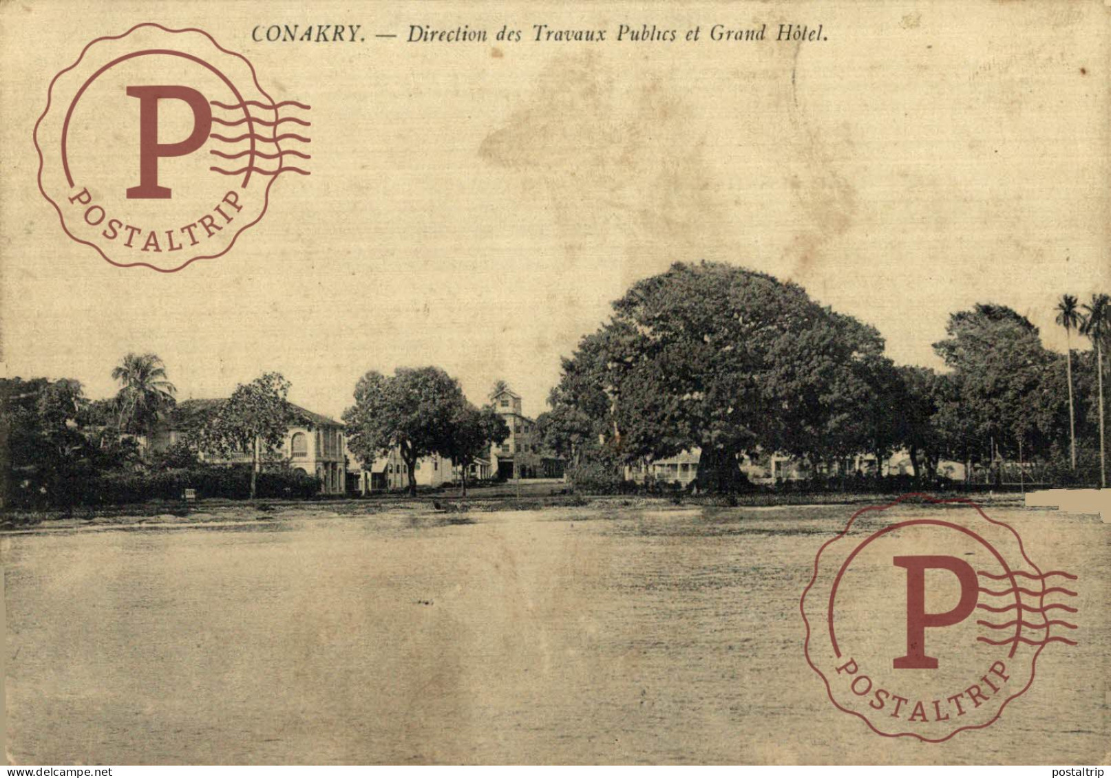 GUINEA. GUINEE FRANÇAISE. CONAKRY. DIRECTION DES TRAVAUX PUBLICS ET GRAND HOTEL.