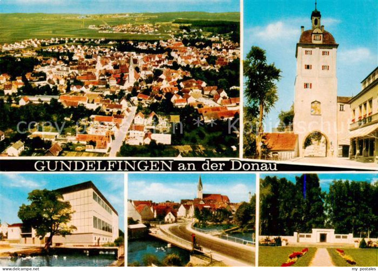 Gundelfingen Donau Fliegeraufnahme Stadttor Bruecke Gedenkstaette