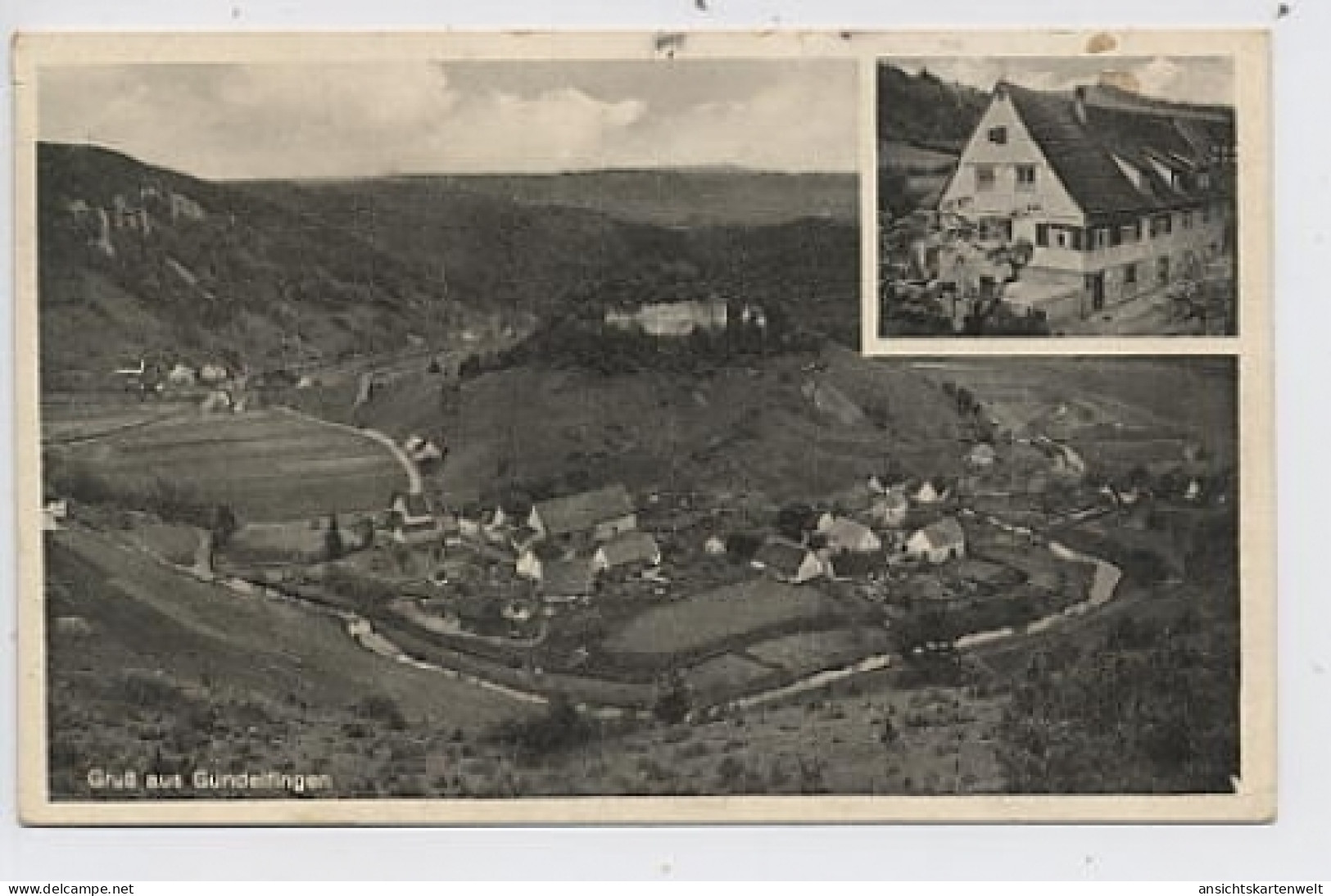 Gundelfingen Gasthaus Wittstaig Panorama gl1956 #52.066
