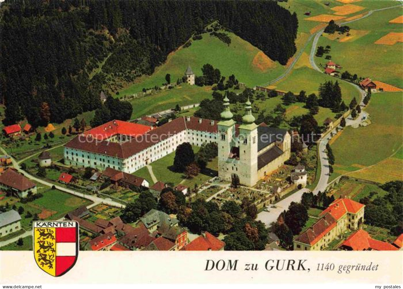 Gurk Gurktal Kaernten AT Dom-zu-Gurk Romanische-Kirche Salvatorianerkolleg Luftb