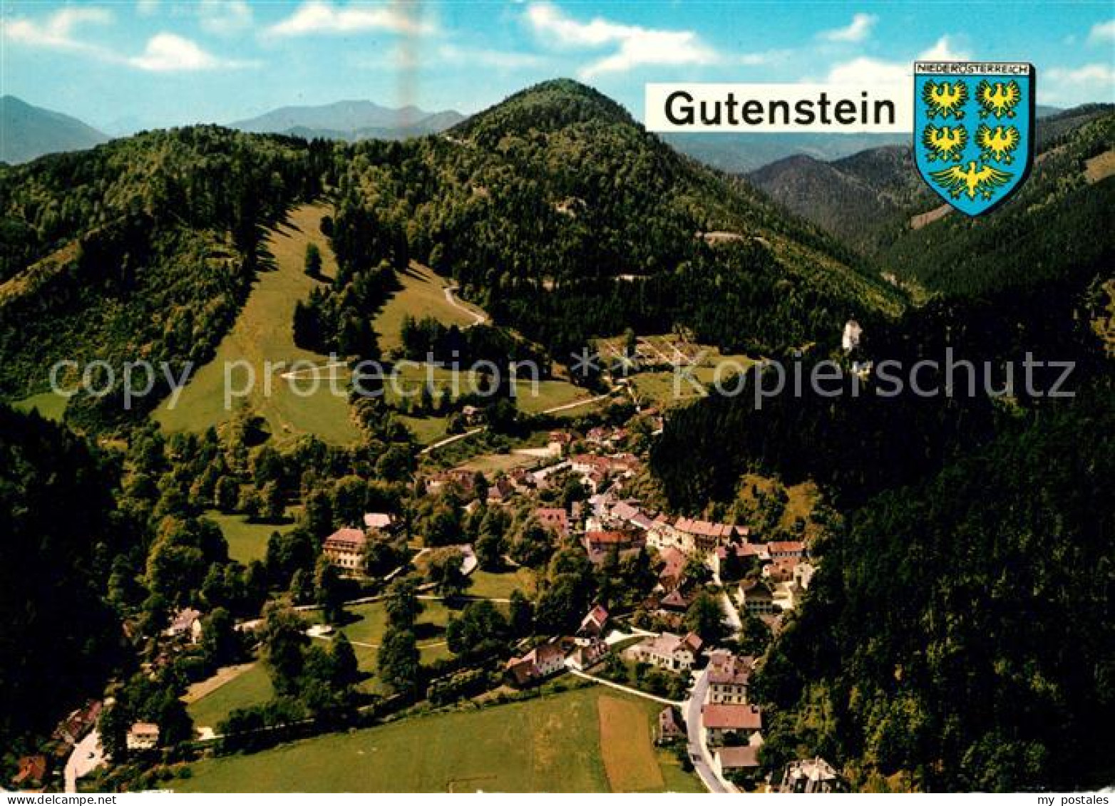 Gutenstein Niederoesterreich Fliegeraufnahme Mariahilfberg Ruine Gutenstein